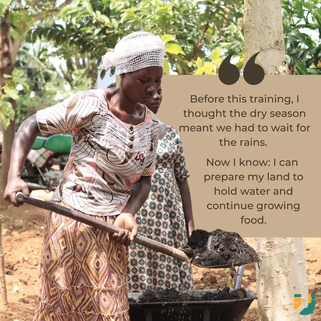Farmer preparing her garden during dry season